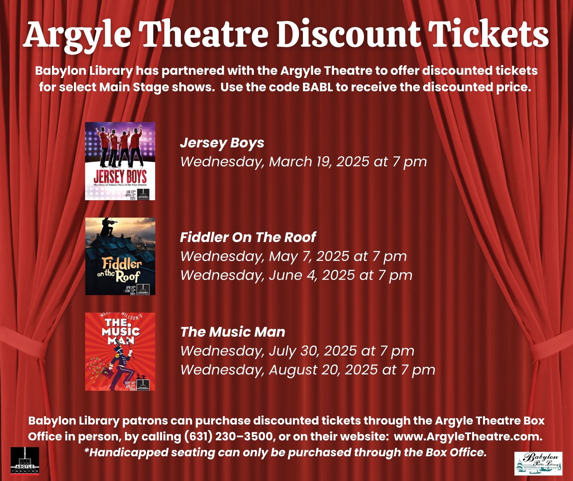 Argyle Theatre Main Stage Discount Tickets FB (1)