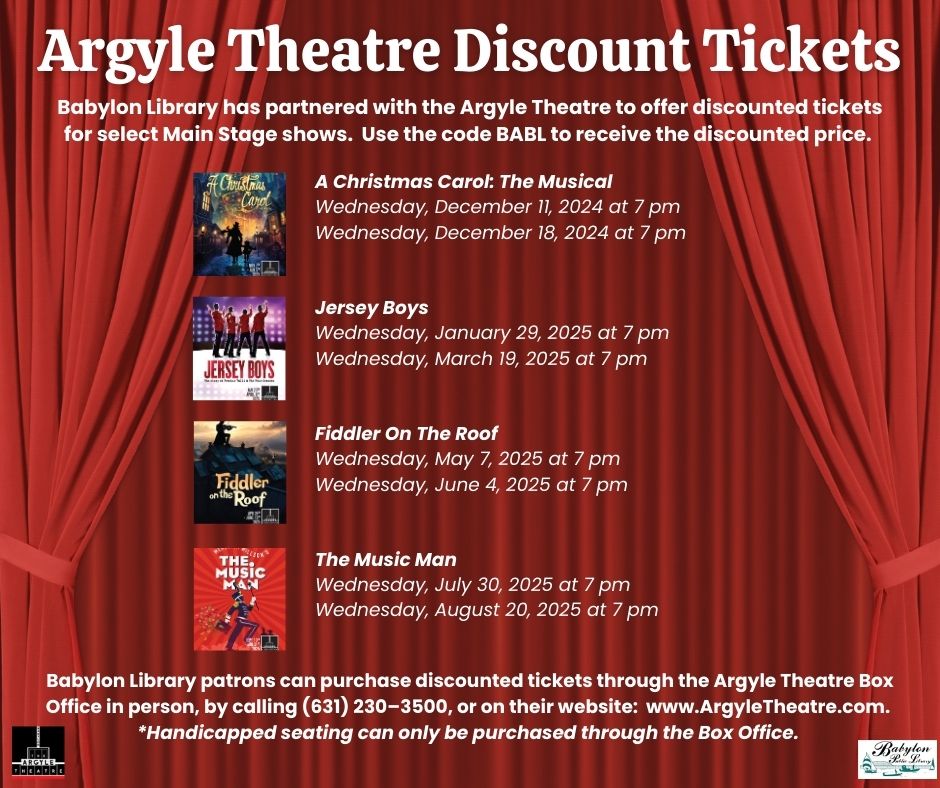 Argyle Theatre Main Stage Discount Tickets FB