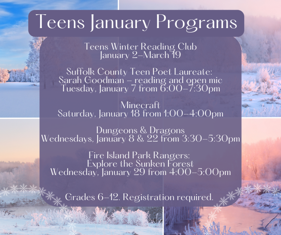 0125 Teens January Programs