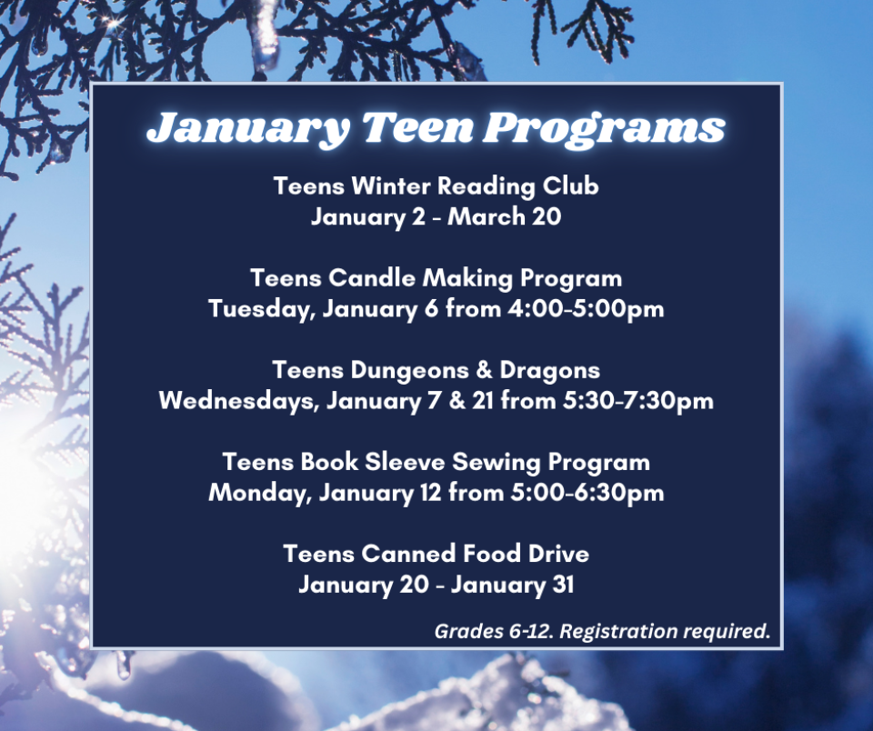 0126 January Teen Programs