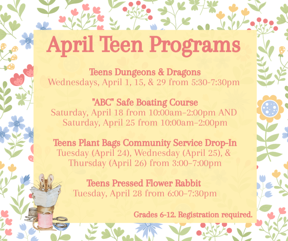 0426 April Teen Programs