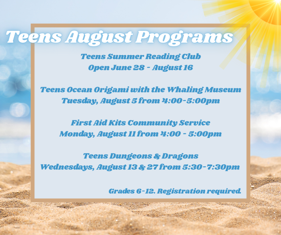 0825 Teens August Programs