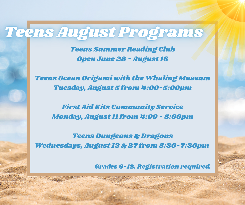 0825 Teens August Programs