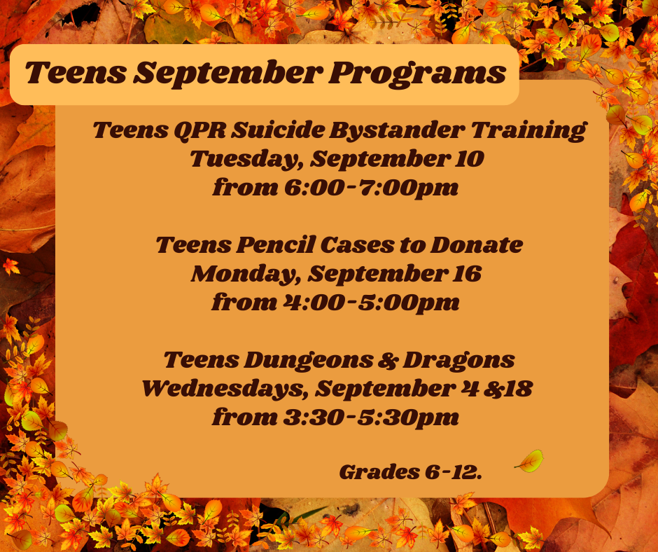 0924 Teens September Programs