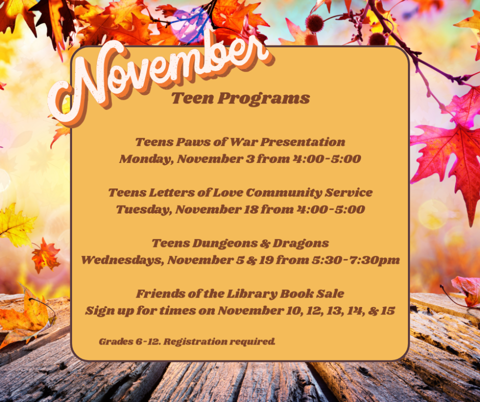 1125 November Teen Programs