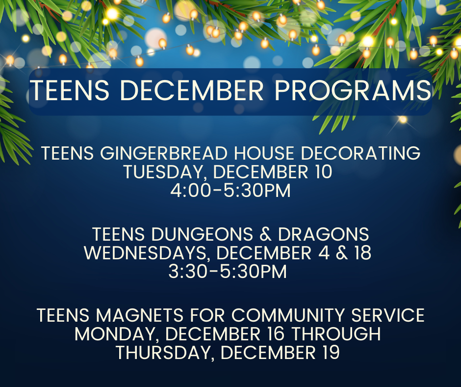 1224 Teens December Programs