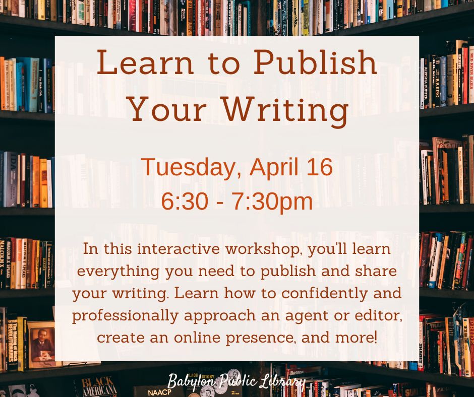 04.24 Learn to Publish Your Writing FB
